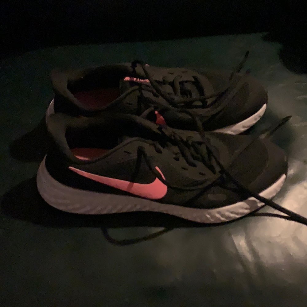Pink and Black Nike Revolution Running Shoe